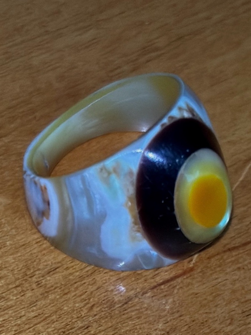 Rare Artisan Carved Sea Shell Ring | “Mermaid Money” Shiva Eye Protection